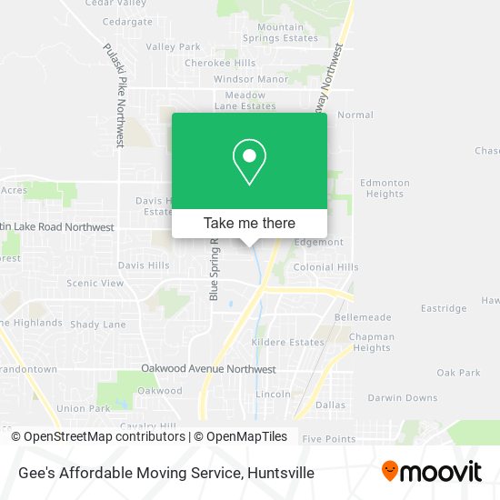 Mapa de Gee's Affordable Moving Service
