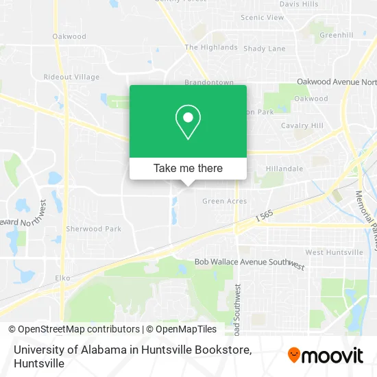 University of Alabama in Huntsville Bookstore map