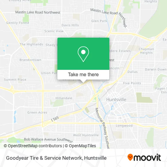 Goodyear Tire & Service Network map