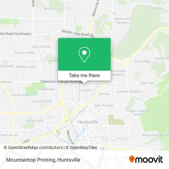 Mountaintop Printing map