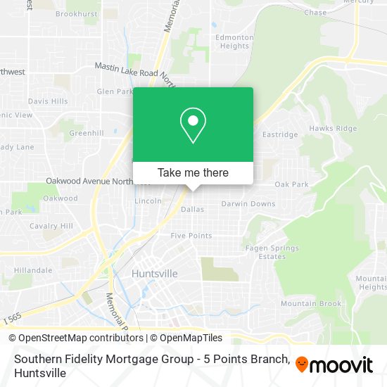 Mapa de Southern Fidelity Mortgage Group - 5 Points Branch