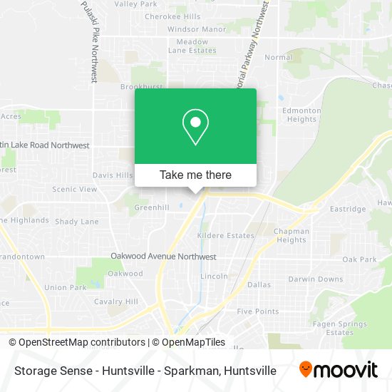 Mapa de Storage Sense - Huntsville - Sparkman
