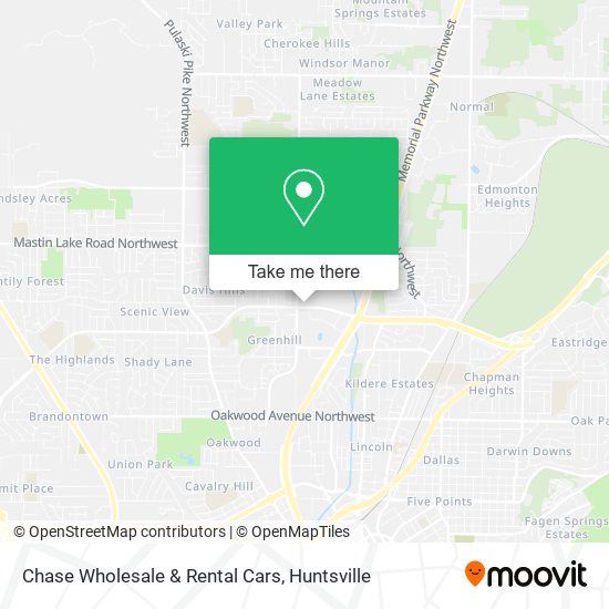 Mapa de Chase Wholesale & Rental Cars