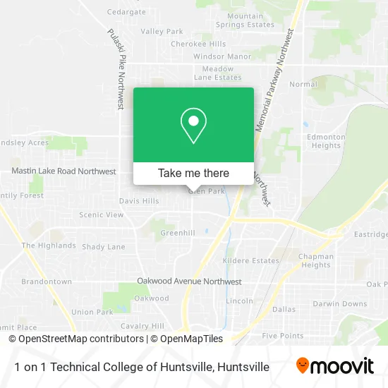 1 on 1 Technical College of Huntsville map