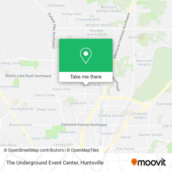 The Underground Event Center map