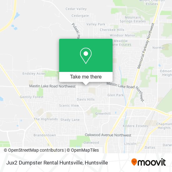 Mapa de Jux2 Dumpster Rental Huntsville