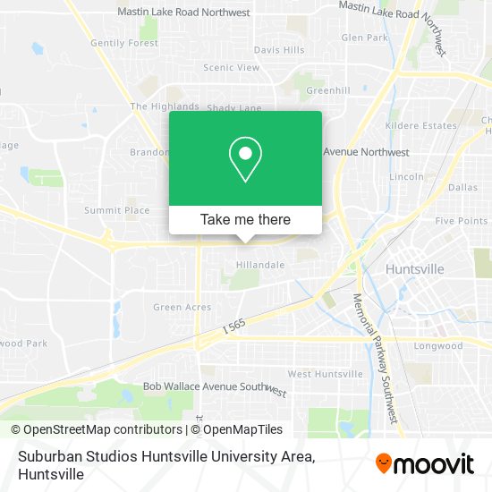Mapa de Suburban Studios Huntsville University Area