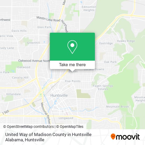 United Way of Madison County in Huntsville Alabama map