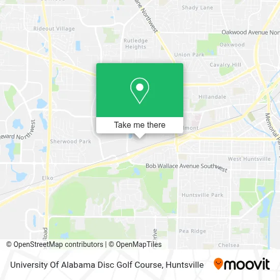 University Of Alabama Disc Golf Course map