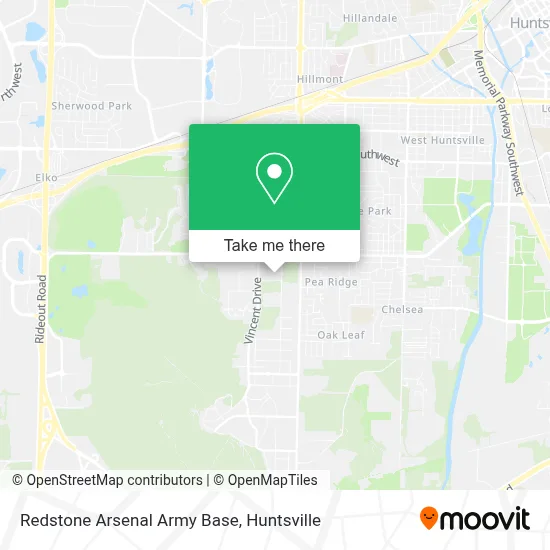 Redstone Arsenal Army Base map