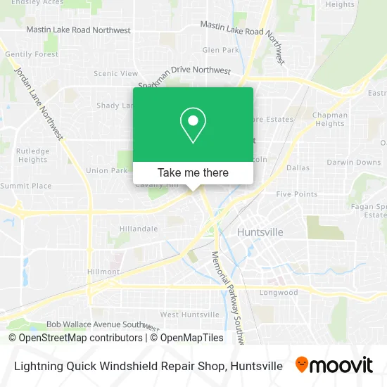 Lightning Quick Windshield Repair Shop map