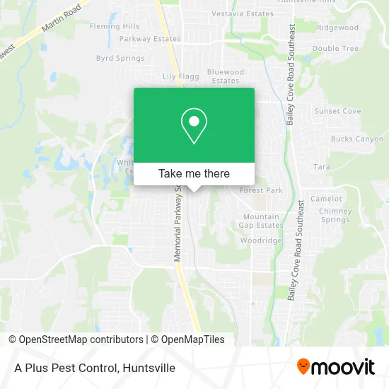 A Plus Pest Control map