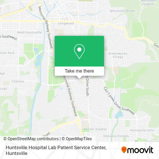 Huntsville Hospital Lab Patient Service Center map