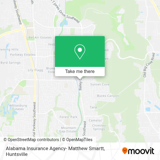 Alabama Insurance Agency- Matthew Smartt map