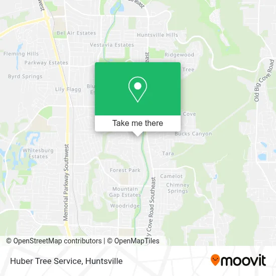 Huber Tree Service map