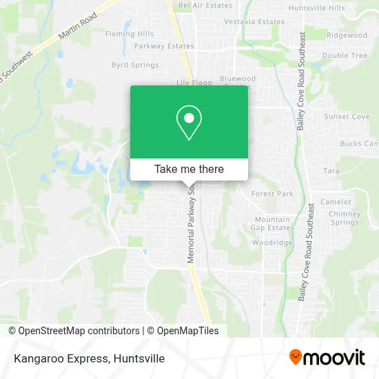 Kangaroo Express map