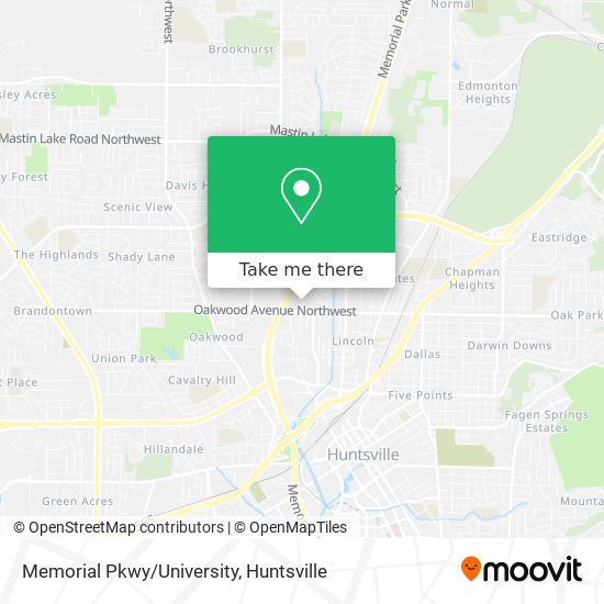 Memorial Pkwy/University map