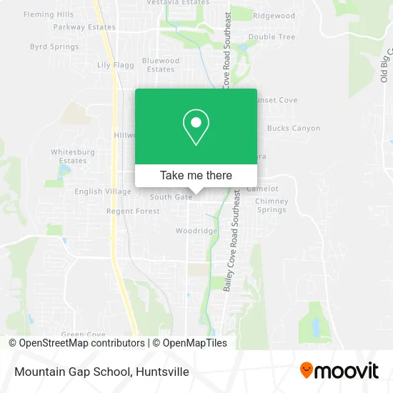 Mountain Gap School map