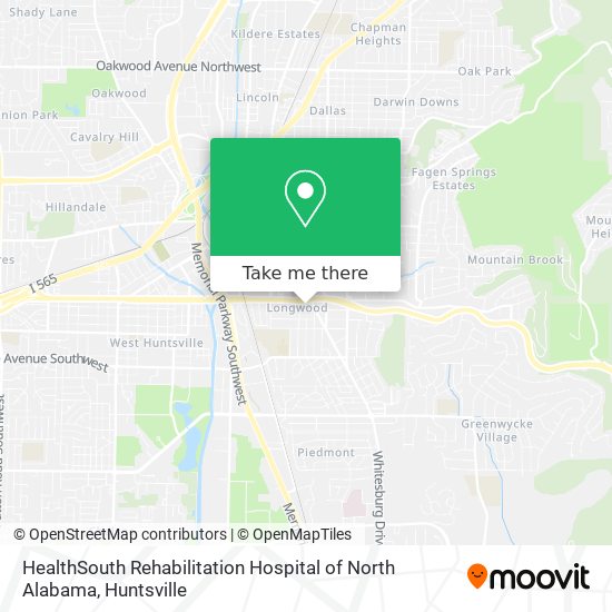 HealthSouth Rehabilitation Hospital of North Alabama map