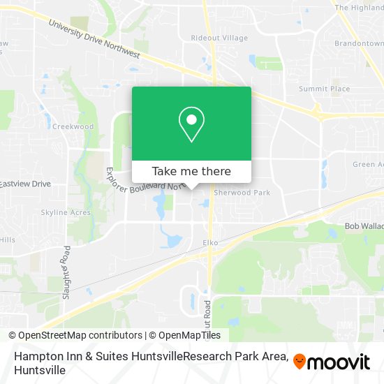 Mapa de Hampton Inn & Suites HuntsvilleResearch Park Area