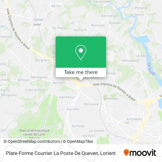 Plate-Forme Courrier  La Poste De Queven map