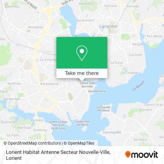 Lorient Habitat Antenne Secteur Nouvelle-Ville map