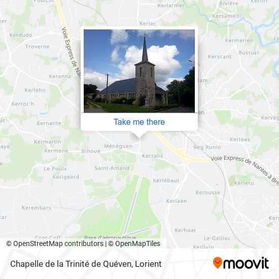 Mapa Chapelle de la Trinité de Quéven