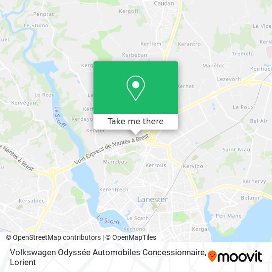 Volkswagen Odyssée Automobiles Concessionnaire map