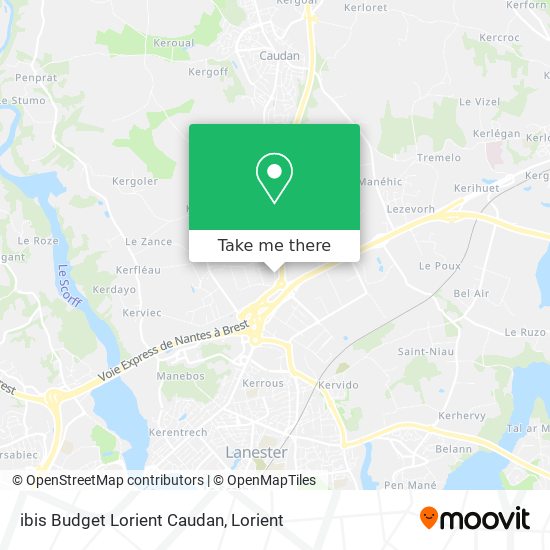 ibis Budget Lorient Caudan map