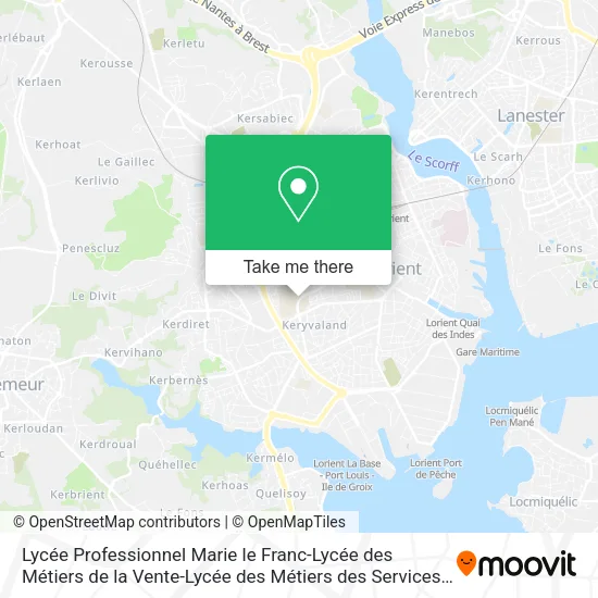 Lycée Professionnel Marie le Franc-Lycée des Métiers de la Vente-Lycée des Métiers des Services à l map