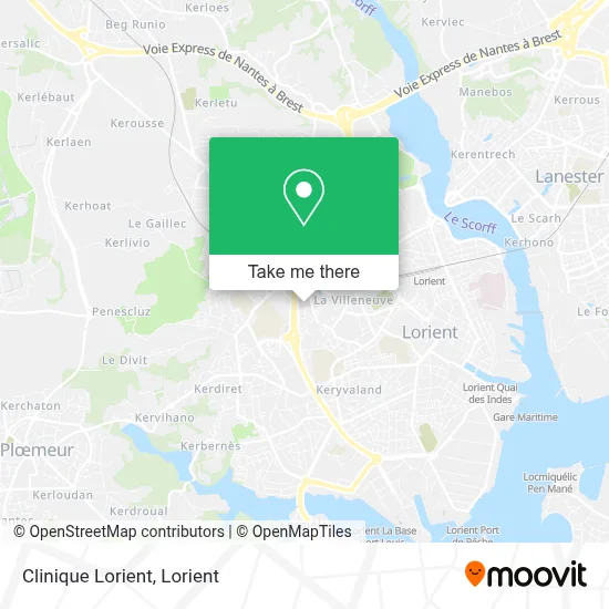 Clinique Lorient map