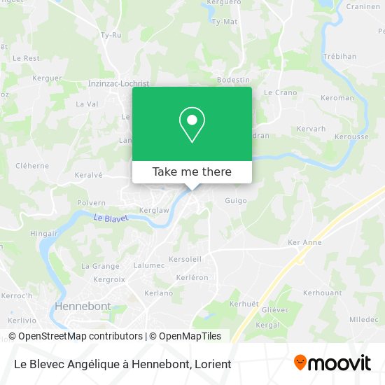 Mapa Le Blevec Angélique à Hennebont
