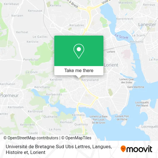 Université de Bretagne Sud Ubs Lettres, Langues, Histoire et map