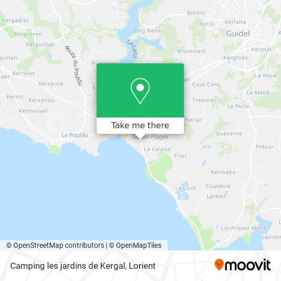 Camping les jardins de Kergal map