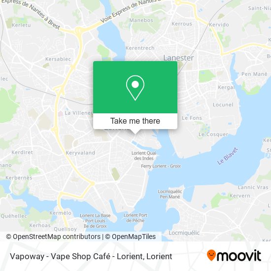 Vapoway - Vape Shop Café - Lorient map