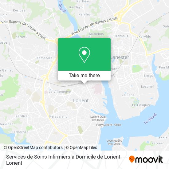 Services de Soins Infirmiers à Domicile de Lorient map