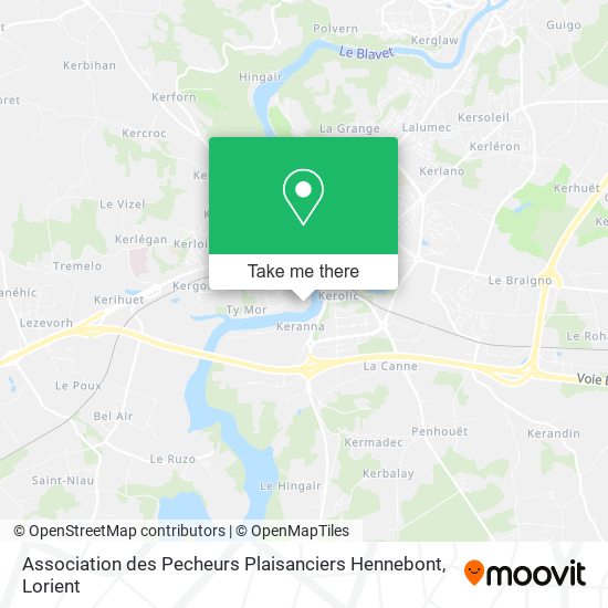 Mapa Association des Pecheurs Plaisanciers Hennebont