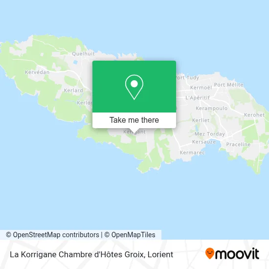 La Korrigane Chambre d'Hôtes Groix map