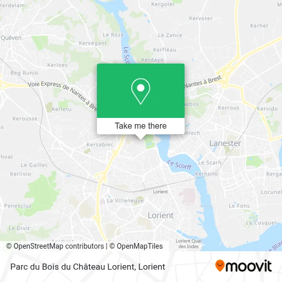 Parc du Bois du Château Lorient map