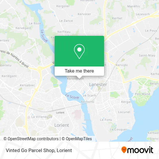 Vinted Go Parcel Shop map