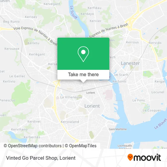 Vinted Go Parcel Shop map