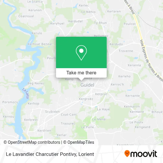 Le Lavandier Charcutier Pontivy map
