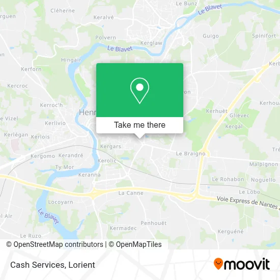 Cash Services map