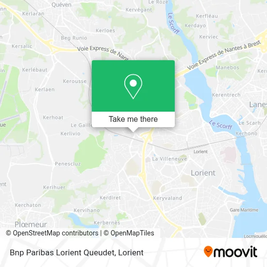 Bnp Paribas Lorient Queudet map
