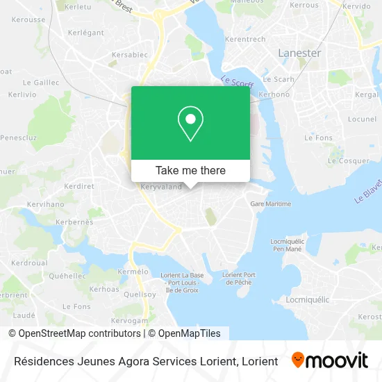 Résidences Jeunes Agora Services Lorient map