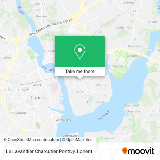 Le Lavandier Charcutier Pontivy map