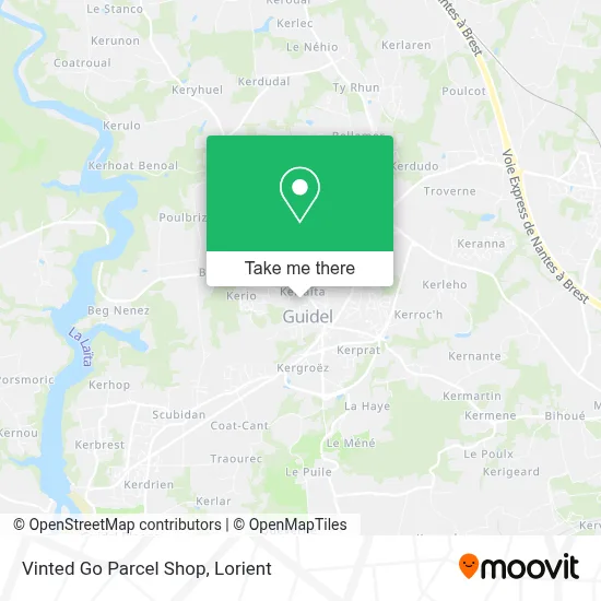 Vinted Go Parcel Shop map