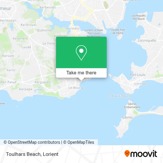 Toulhars Beach map