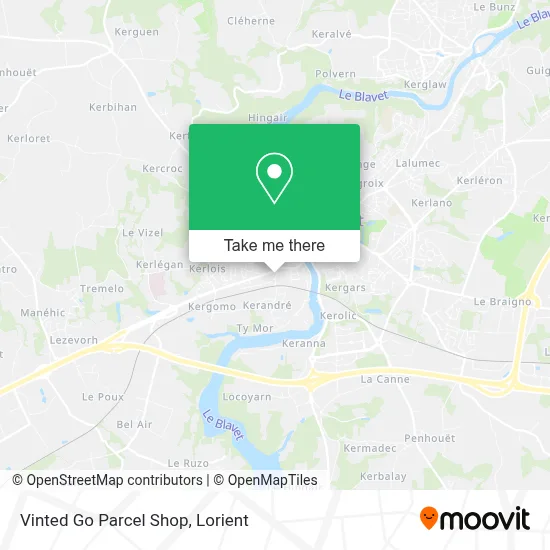 Vinted Go Parcel Shop map
