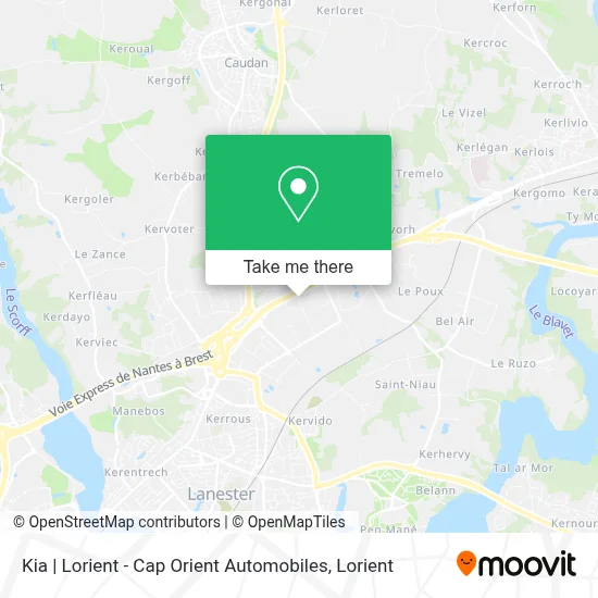 Kia | Lorient - Cap Orient Automobiles map